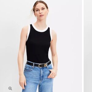 LOFT Harbor Tank Top Sz Large Black